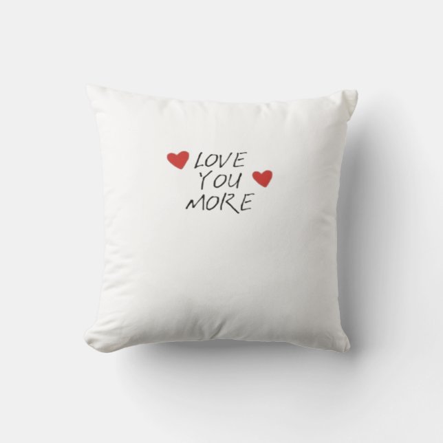 Love You More Citaat Minimaal Design  Kussen (Voorkant)