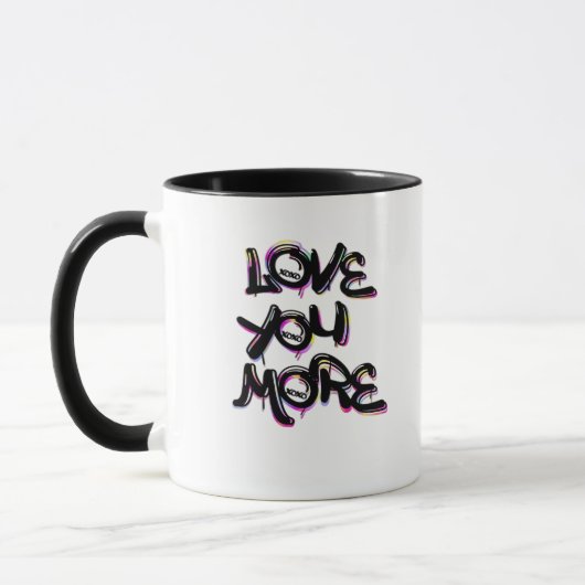 Love You More Clean Modern Design  Mok (Links)