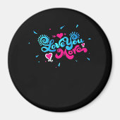 Love You More Clean Typography Style  Magneet (Voorkant)