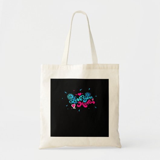 Love You More Clean Typography Style  Tote Bag (Voorkant)
