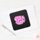 Love You More Clean Typography  Vierkante Sticker (Envelop)