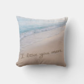 Love You More Coastal Beach Photo Collage Kussen (Voorkant)