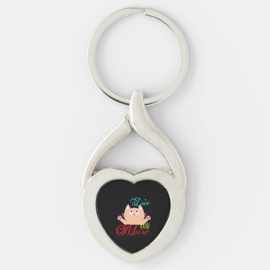 Love You More Elegant Style  Sleutelhanger (Voorkant)