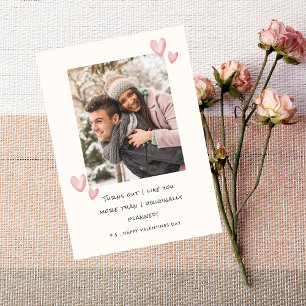 Love you more Funny Husband vrouw Valentijn kaart