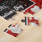 Love You More Heart Foto Aangepaste Naam Gelegenhe Legpuzzel (Zijkant)