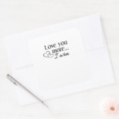 Love You More Heartfelt Minimal Design  Vierkante Sticker (Envelop)