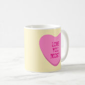 Love You More Love You Most Pink Snoep Hearts Koffiemok (Voorkant rechts)