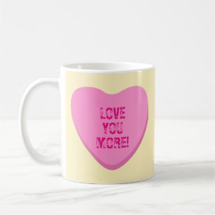 Love You More Love You Most Pink Snoep Hearts Koffiemok