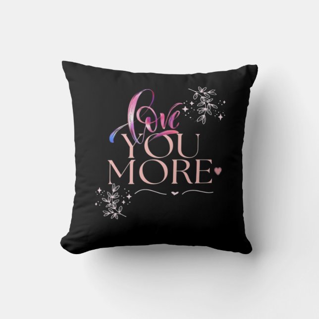 Love You More Minimaal Design  Kussen (Voorkant)
