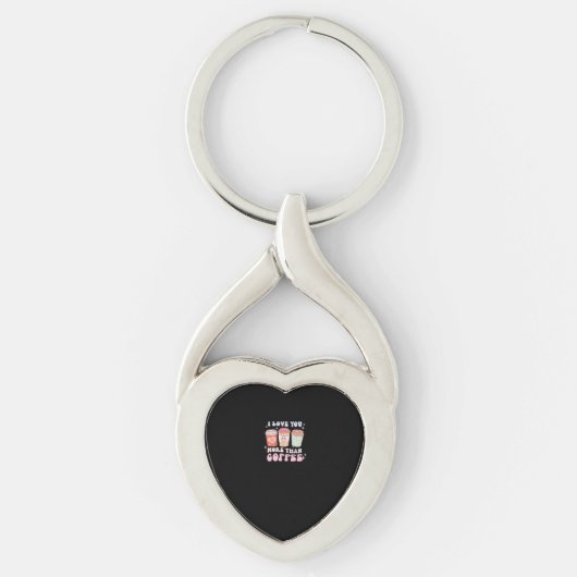 Love You More Minimaal Design  Sleutelhanger (Voorkant)