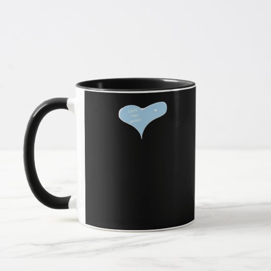 Love You More Minimal Design Blue Style Mok (Links)