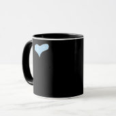 Love You More Minimal Design Blue Style Mok (Voorkant links)