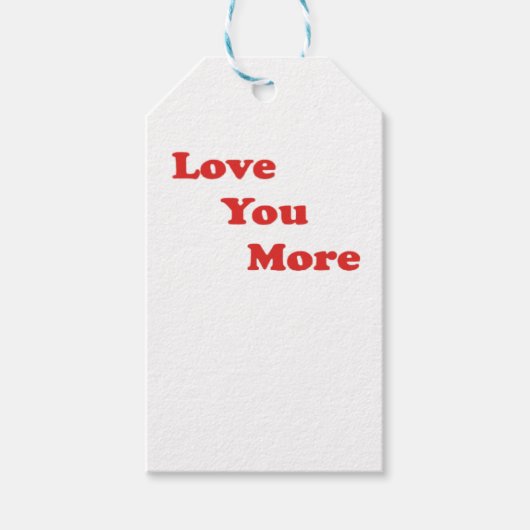 Love You More Minimal Design Cadeaulabel (Voorkant)
