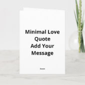 Love You More Minimal Design Kaart (Achterkant)