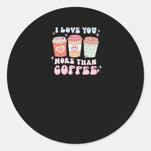 Love You More Minimal Design  Ronde Sticker (Voorkant)
