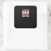 Love You More Minimal Design  Vierkante Sticker (Tas)