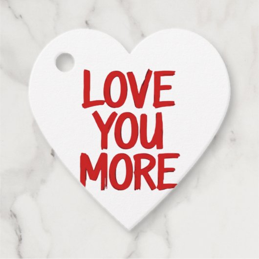 Love You More Minimal Heartfelt Design  Bedankjes Labels (Voorkant)