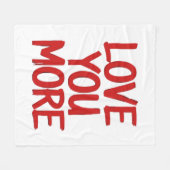 Love You More Minimal Heartfelt Design Fleece Deken (Voorkant (Horizontaal))