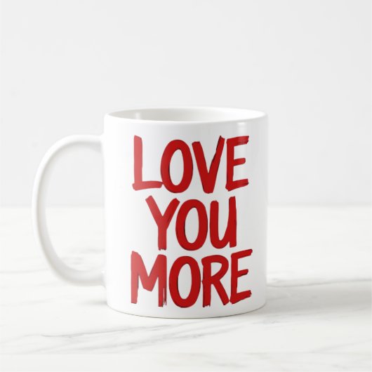 Love You More Minimal Heartfelt Design  Koffiemok (Links)