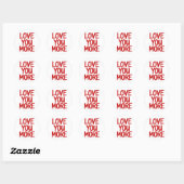 Love You More Minimal Heartfelt Design Ronde Sticker (Vel)