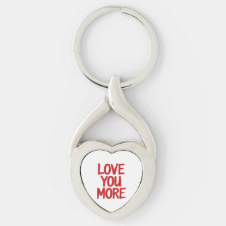 Love You More Minimal Heartfelt Design  Sleutelhanger