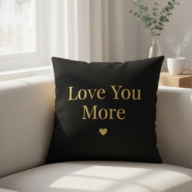 Love You More - Minimal Romantic Quote Throw Pillo Kussen (Creator heeft geüpload)
