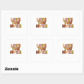 Love You More Minimal Romantic Style  Vierkante Sticker (Vel)