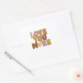 Love You More Minimal Romantic Style  Vierkante Sticker (Envelop)