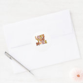 Love You More Minimalistische Romantische Stijl  Ronde Sticker (Envelop)