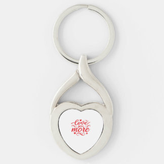 Love You More Moderne Trend Design Sleutelhanger
