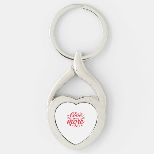 Love You More Moderne Trend Design Sleutelhanger (Voorkant)