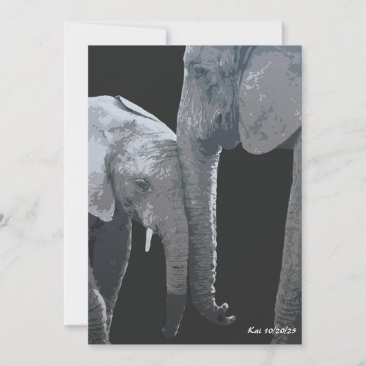 Love You More, Olifant Originele Kunst Kaart (Voorkant)