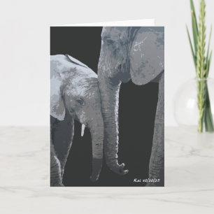 Love You More, Olifant Originele Kunst Kaart