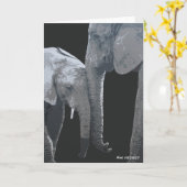 Love You More, Olifant Originele Kunst Kaart (Gele Bloem)