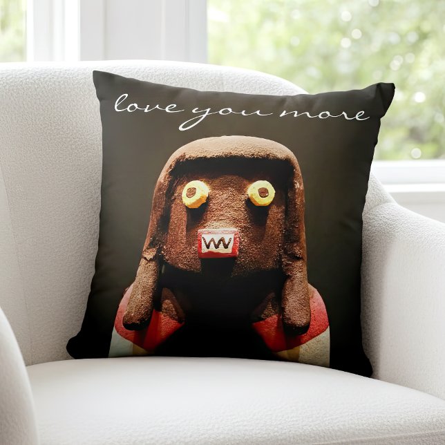 Love You More Quote Script Kachina Doll Photo Bold Kussen (Creator heeft geüpload)