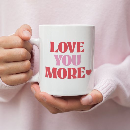 Love You More Retro Valentine= Koffiemok