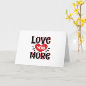 Love You More Soft Modern Design Kaart (Gele Bloem)