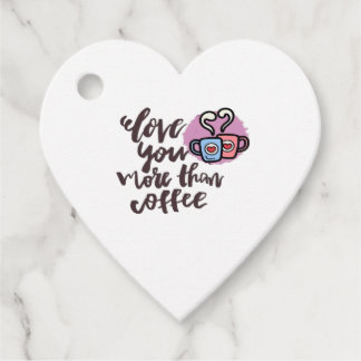 Love You More Than Coffee Cute Romantic Style  Bedankjes Labels