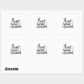 Love You More Valentine Heartfelt Style  Vierkante Sticker (Vel)