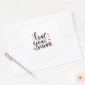 Love You More Valentine Heartfelt Style  Vierkante Sticker (Envelop)