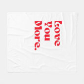 Love You More Vet Rode Romantische Typografie Fleece Deken (Voorkant (Horizontaal))