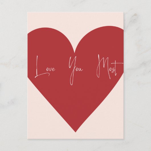 "Love You Most" ansichtkaart Briefkaart (Voorkant)