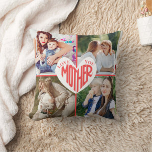 Love You Mother, Custom Heart 5 Foto Kussen