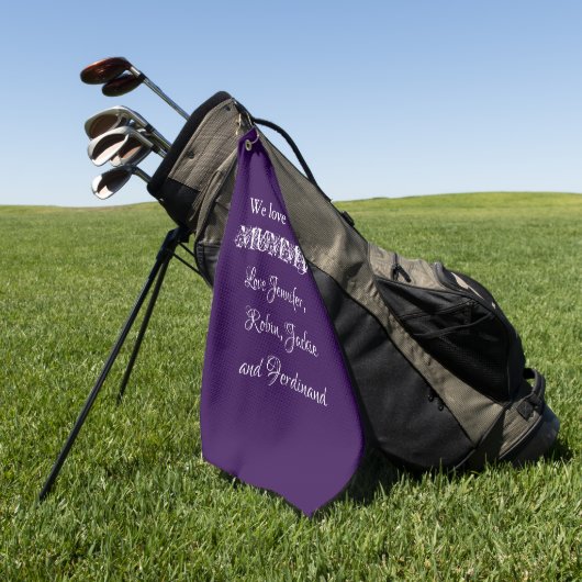 LOVE YOU MUMMY Modern Script Kinder Namen Schattig Golfhanddoek (Groen)