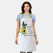 Love You Mummy Personalized Floral Apron Schort (Gedragen)