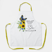 Love You Mummy Personalized Floral Apron Schort (Voorkant)