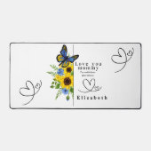 Love You Mummy Personalized Floral Desk Mat (Voorkant)