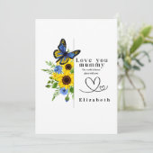 Love You Mummy Personalized Floral Flat Card (Staand voorkant)