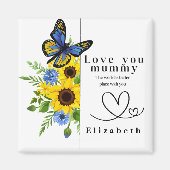 Love You Mummy Personalized Floral Magnet (Voorkant)