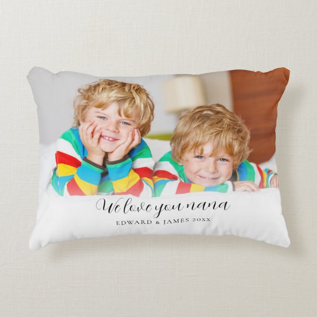 Love You Nana Custom Photo Accent Kussen (Voorkant)